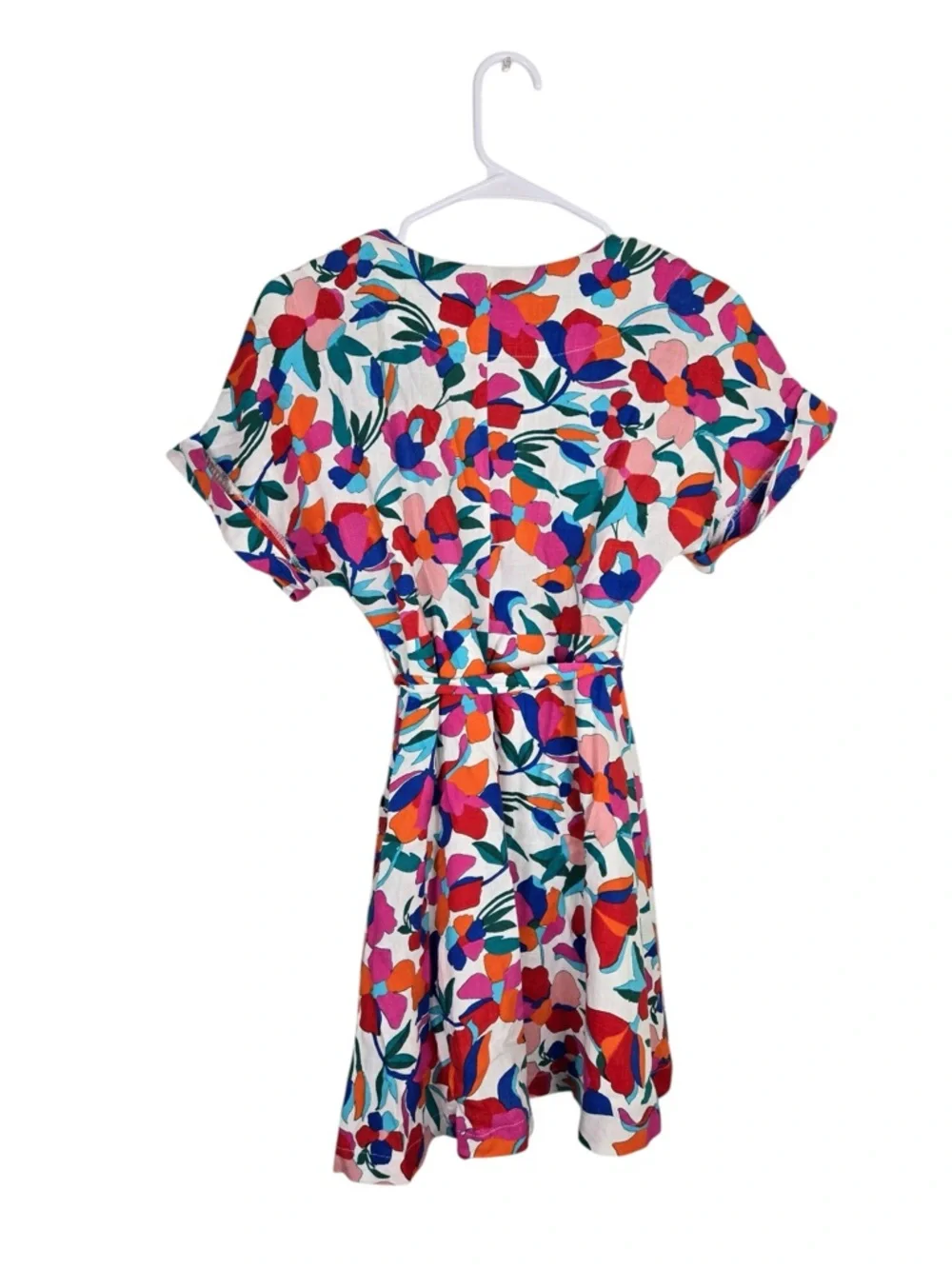 Karlie Floral Mini Dress Small Tie Waist Button Front Boho Summer - Picture 6 of 8